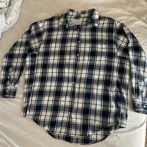 Navy and white flannel
